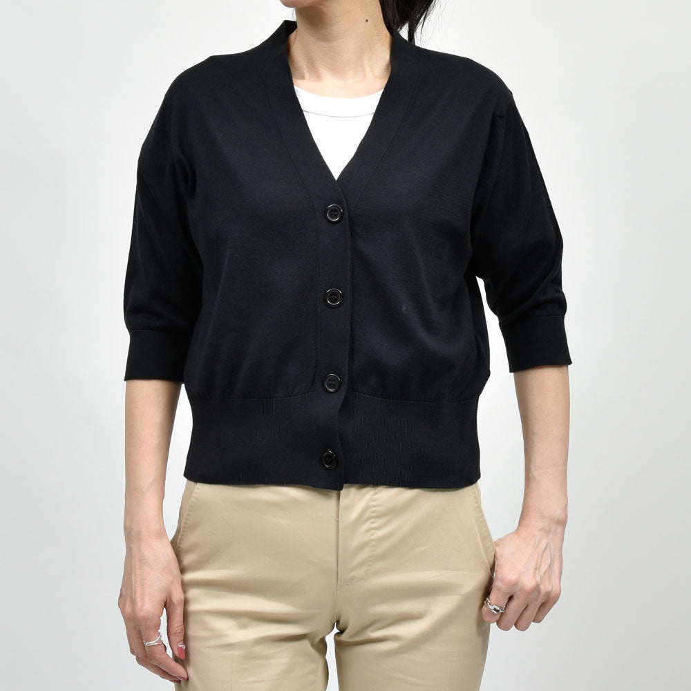 JOHN SMEDLEY(ジョンスメドレー) S4741 クロップドコットンニットカーディガン