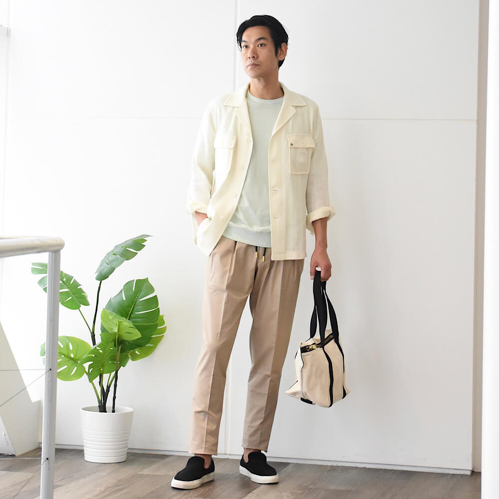 ベルウィッチ / BR別注 ストレッチコットン 2プリーツ リラックスパンツ/SCOTCH RELAX_GOLD/CK1790X