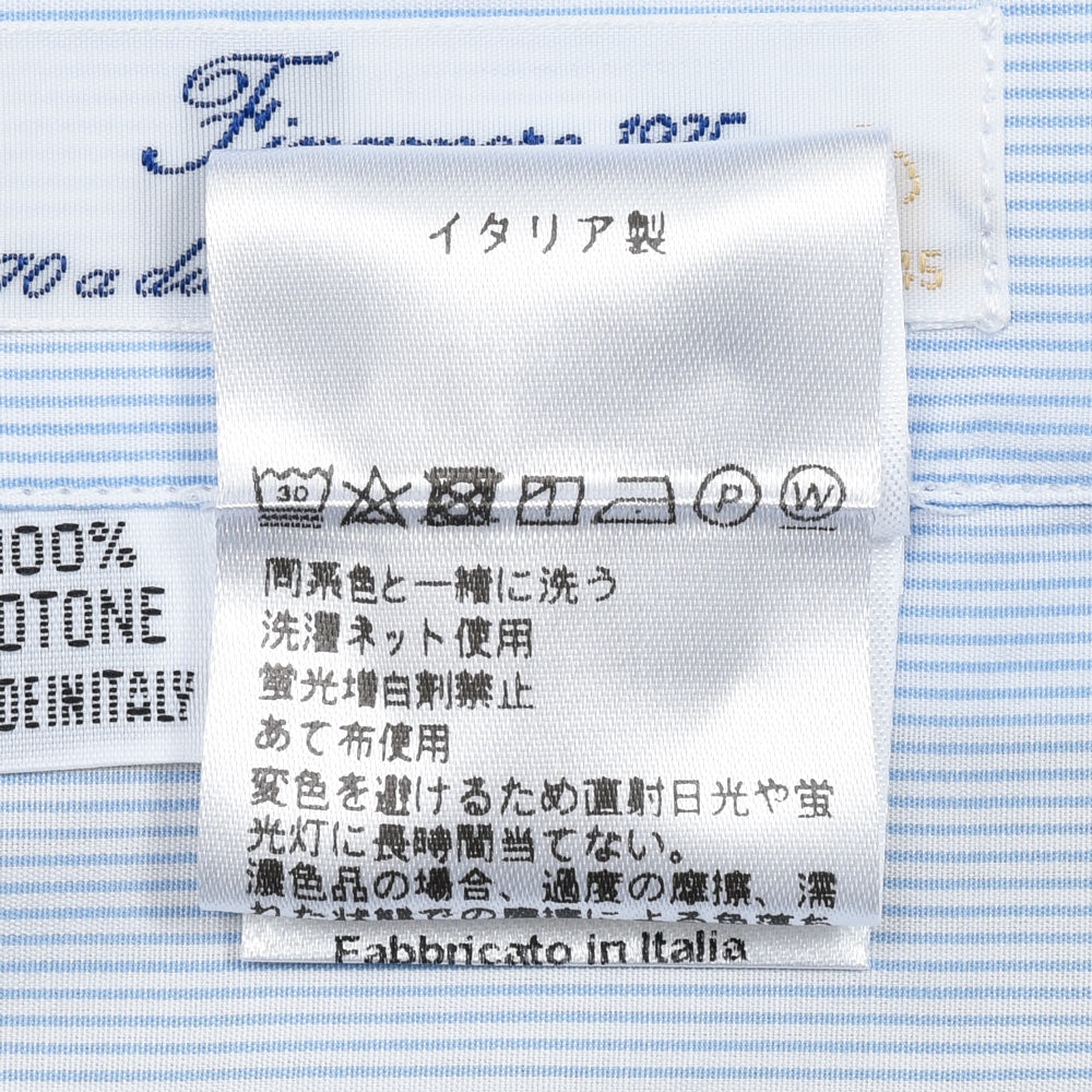 Finamore（フィナモレ） GIZA 45 コットンペンシルストライプシャツ / ワイドカラー (LUIGI / MILANO) 11155200039