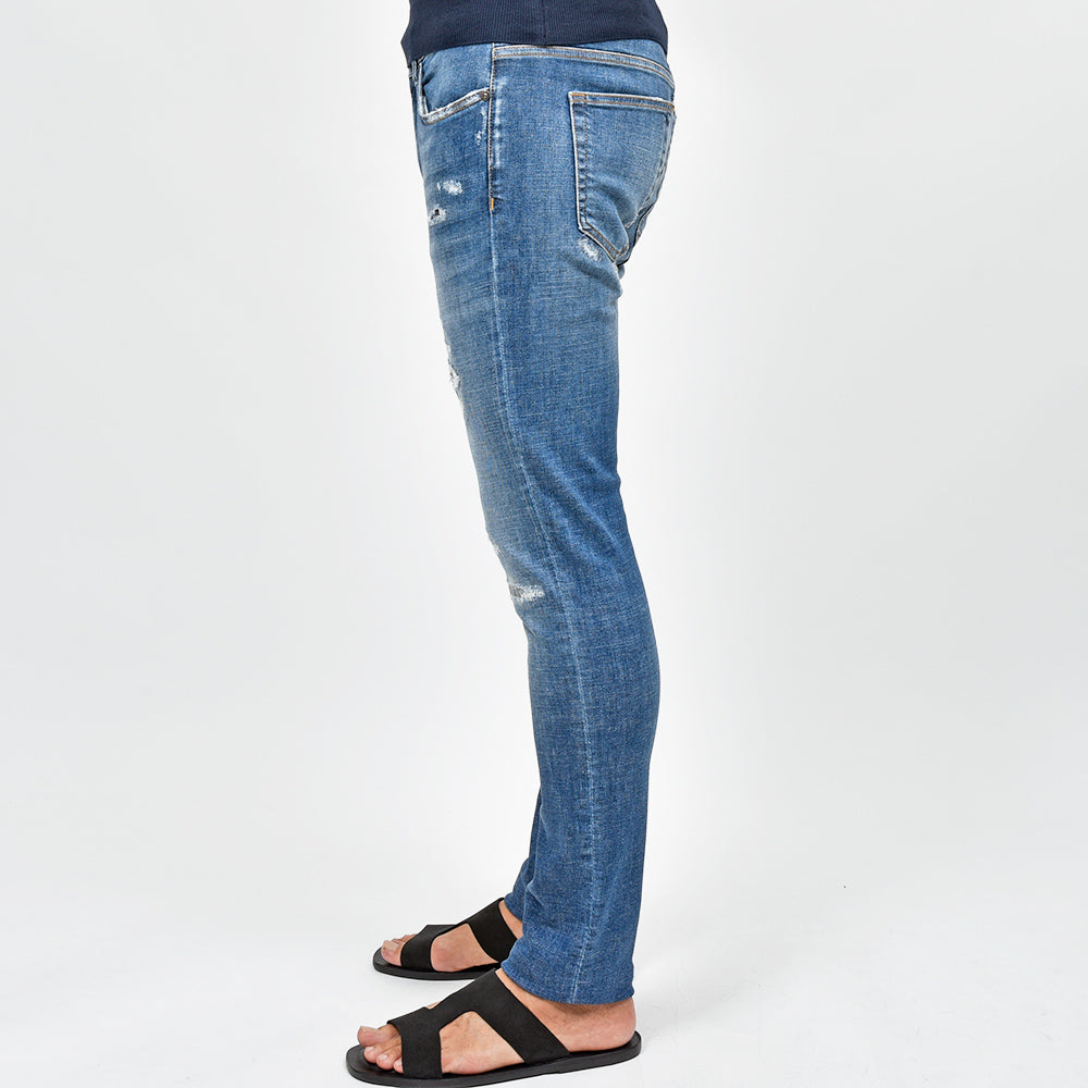 PT TORINO DENIM ピーティートリノデニム コットン ストレッチ ウォッシュド ダメージ＆リペア デニムパンツ ROCK/SKINNY FIT/OA4720