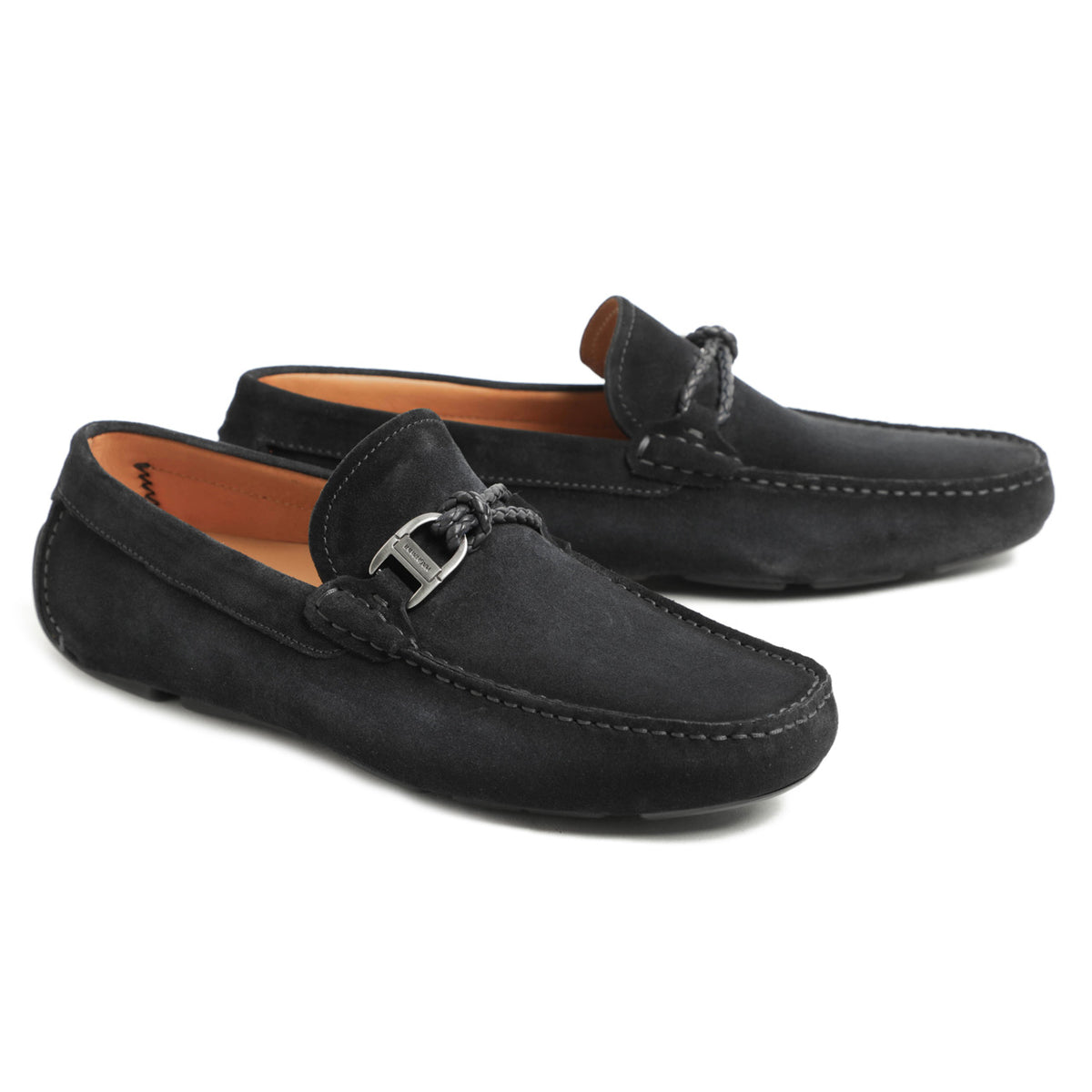 マグナーニ / シボ革 リボン&アンカーモチーフ ドライビングシューズ / 26329 / NAVY ネイビー
