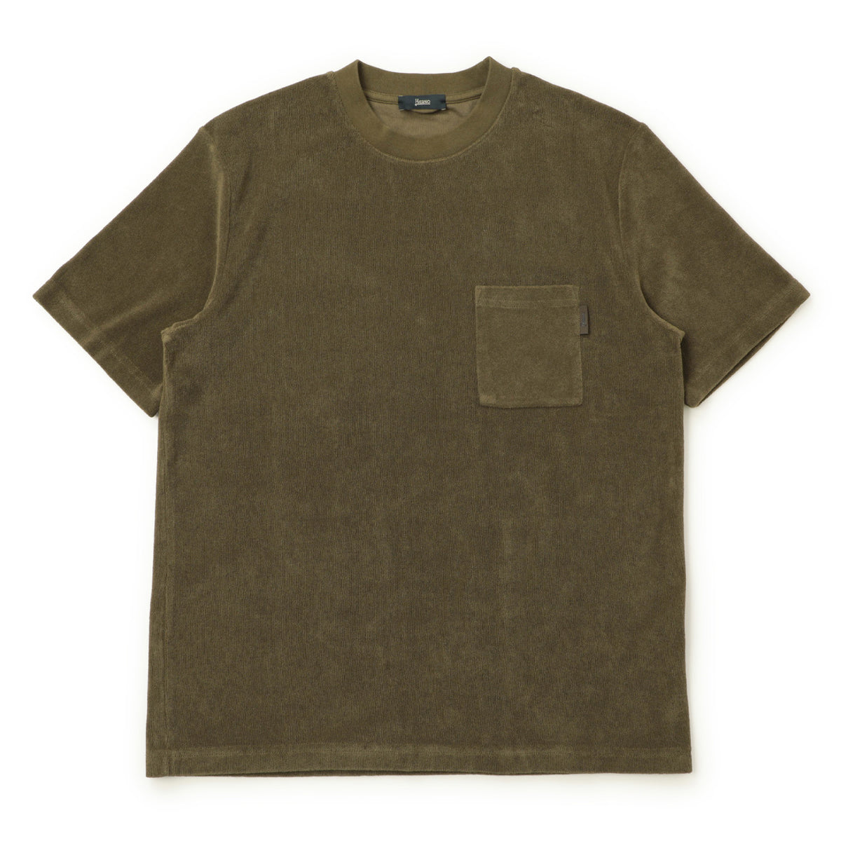 ヘルノ / パイルジャージ コットン ポリエステル ポケット付 Tシャツ  / JG000226U  / 7745 カーキ