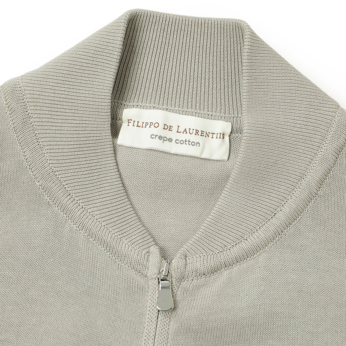 フィリッポ デ ローレンティス / コットン ボンバー ニットジャケット / CrepeCotton /  5110-BZ1ML2AT11 / ライトグレー