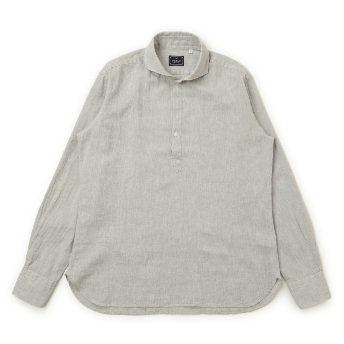 オリアン / ヴィンテージ / カプリシャツ 長袖 ワイドカラー / リネンコットン 製品洗い / SLIM FIT / KH30F / LIGHT GRAY / ライトグレー