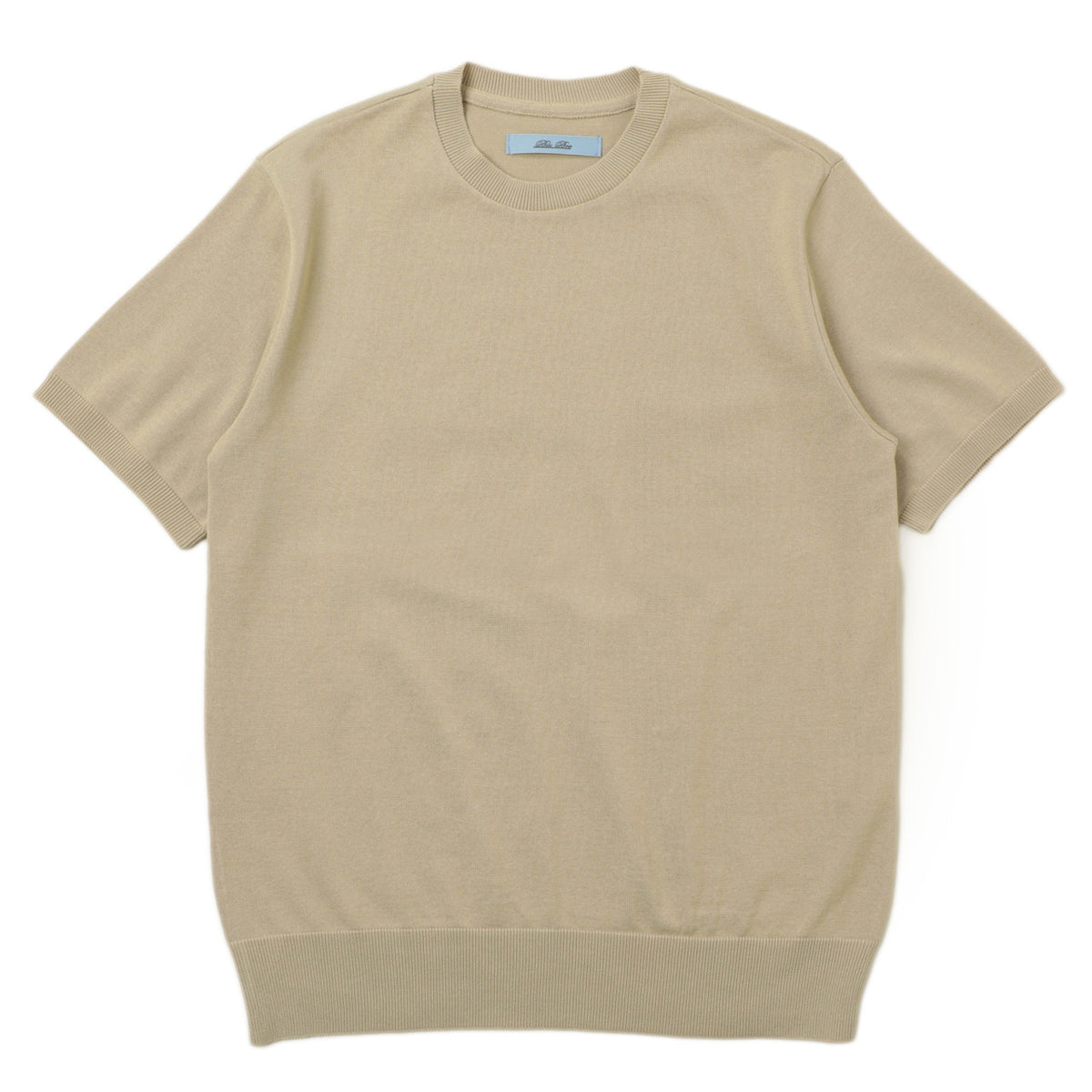 ブルブレ×ヴァンドリ / クルーネック 半袖 ハイゲージ コットン ニット Tシャツ/24SBL41107/ベージュ