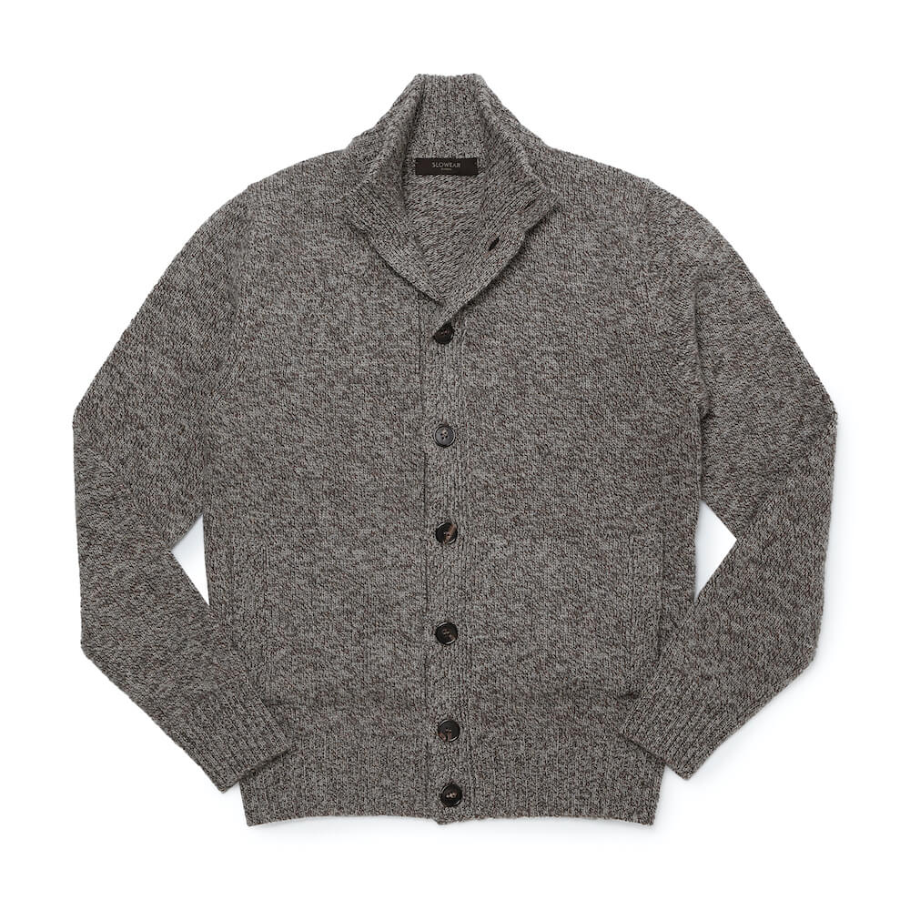 ザノーネ / メランジ ニット ブルゾン/CHIOTO(WOOL GEELONG)/810130 ZN233/Z2437/ブラウン