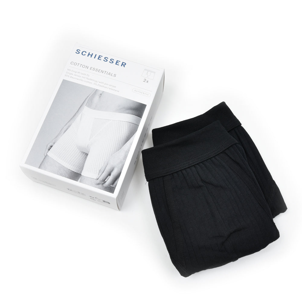 Schiesser（シーサー） コットンシャドーストライプジャージボクサーショーツ(2packs) AUTHENTIC SHORTS