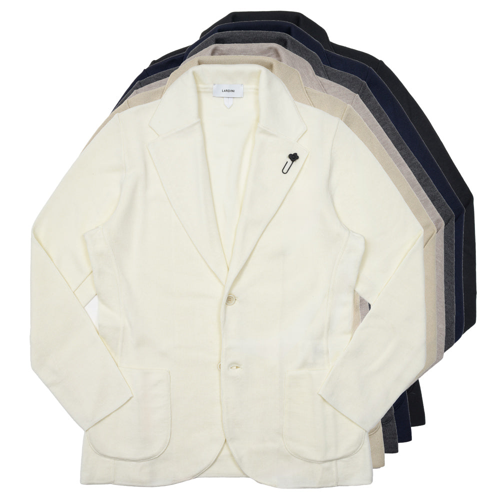 LARDINI（ラルディーニ） ウールミラノリブニットジャケット CNCJLJM56/CN65000