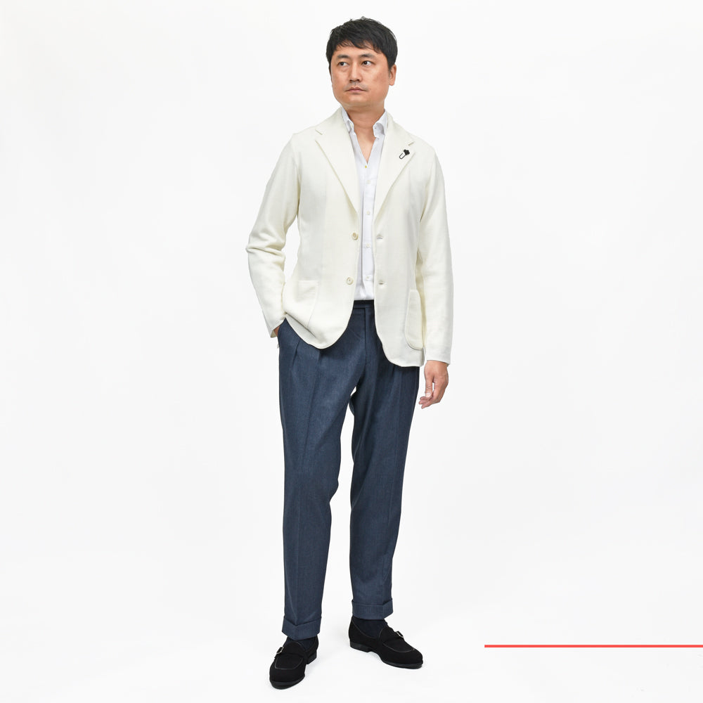 LARDINI（ラルディーニ） ウールミラノリブニットジャケット CNCJLJM56/CN65000