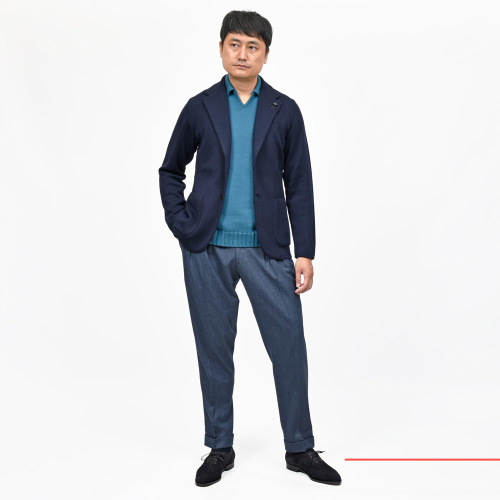 LARDINI（ラルディーニ） ウールミラノリブニットジャケット CNCJLJM56/CN65000