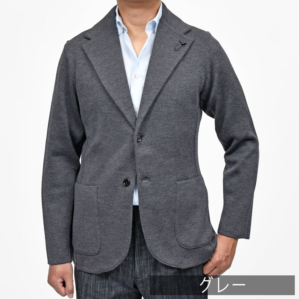 LARDINI（ラルディーニ） ウールミラノリブニットジャケット CNCJLJM56/CN65000