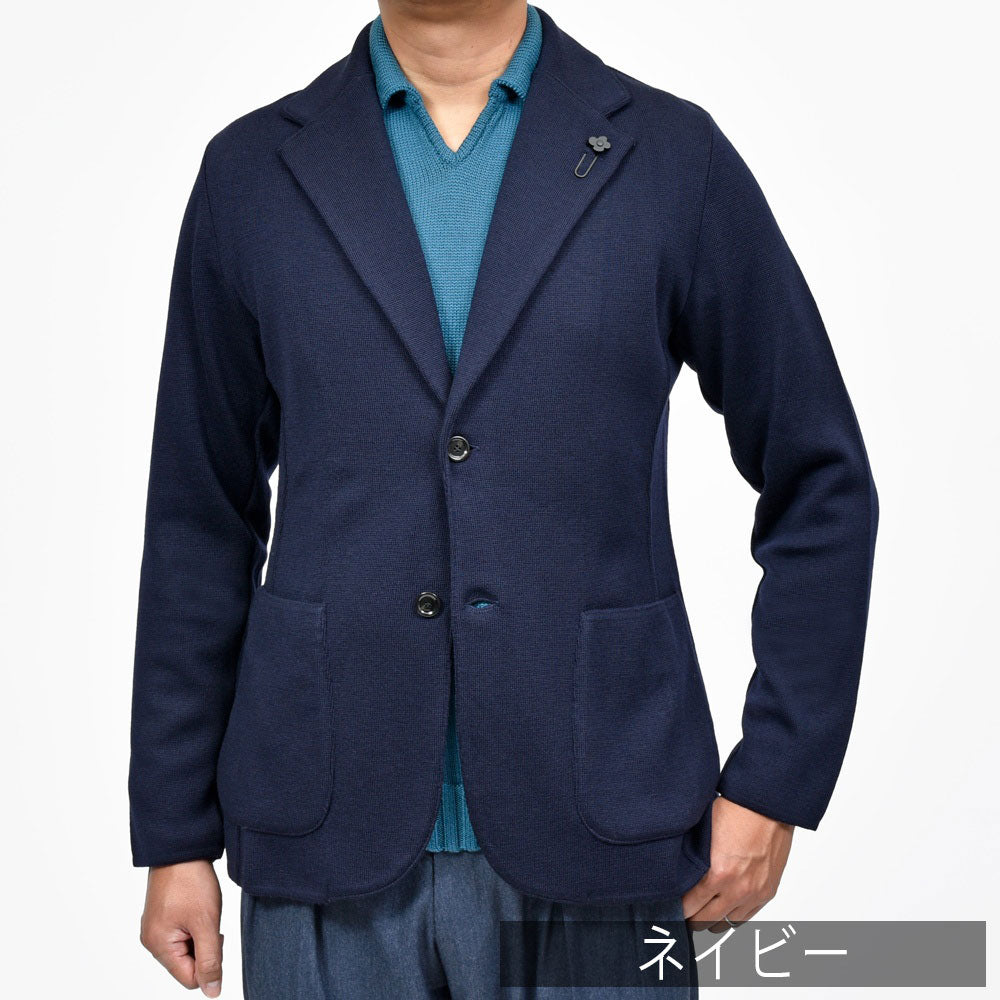 LARDINI（ラルディーニ） ウールミラノリブニットジャケット CNCJLJM56/CN65000