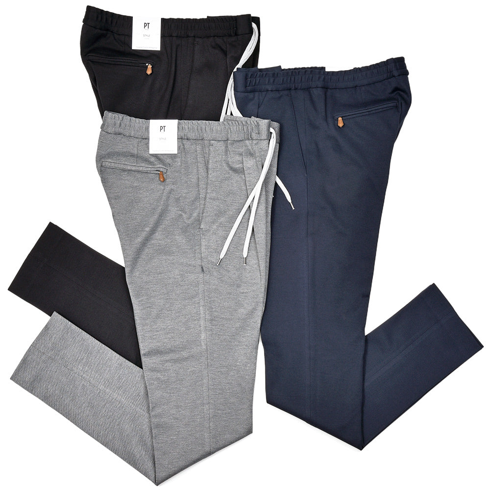 PT TORINO（ピーティー トリノ） ツイルジャージー 1プリーツシャーリングパンツ SOFT FIT/VD07