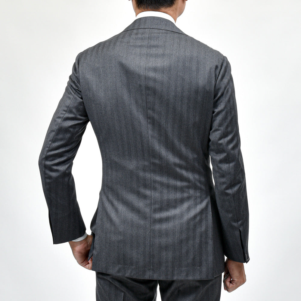 guji（グジ） ウールヘリンボーンストライプ3B1プリーツスーツ MADE BY RING JACKET / Ermenegildo Zegna - TROFEO 17152200028