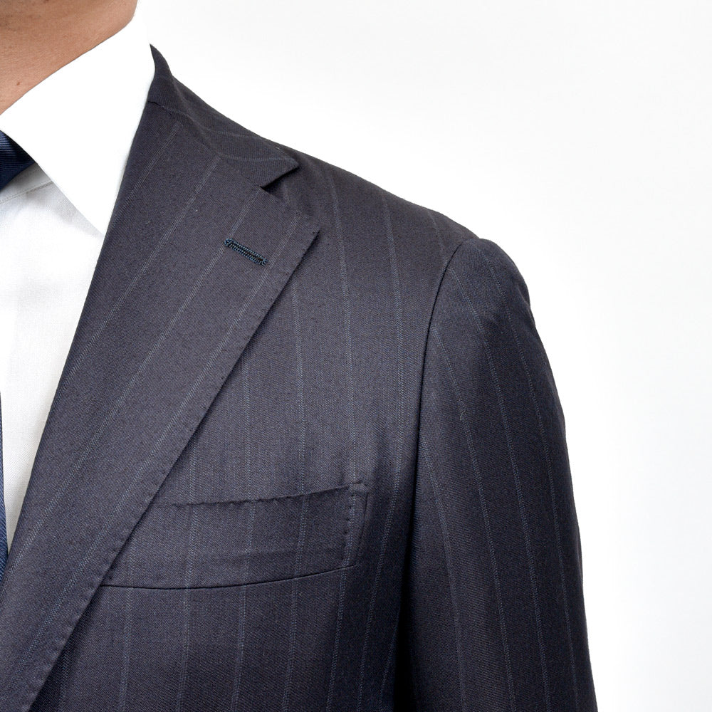 guji（グジ） ウールシャドーストライプ3B1プリーツスーツ MADE BY RING JACKET / Ermenegildo Zegna - TROFEO 17152201028