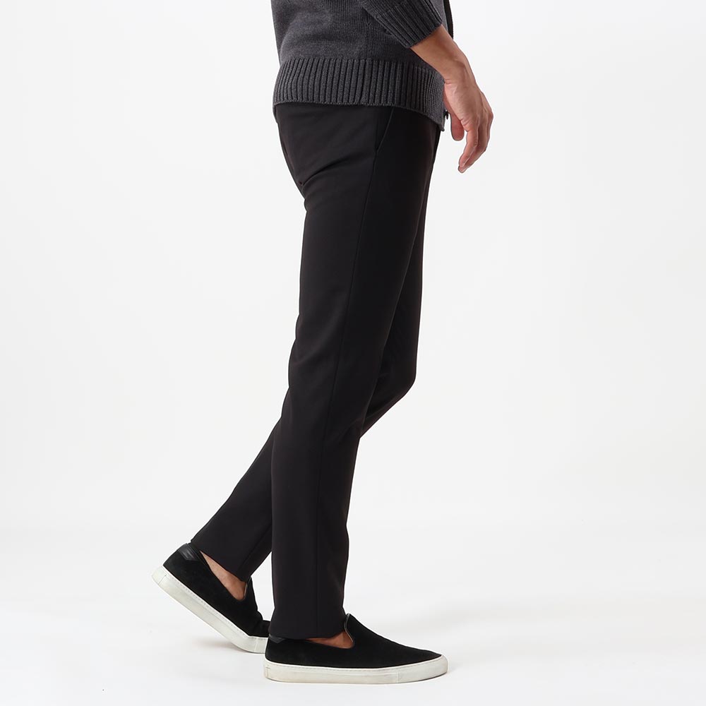 インコテックス / テクノジャージー バーズアイ ノープリーツ バックシャーリング パンツ(インドローコード付き)/SLIM FIT/1TS084 40950/ブラック