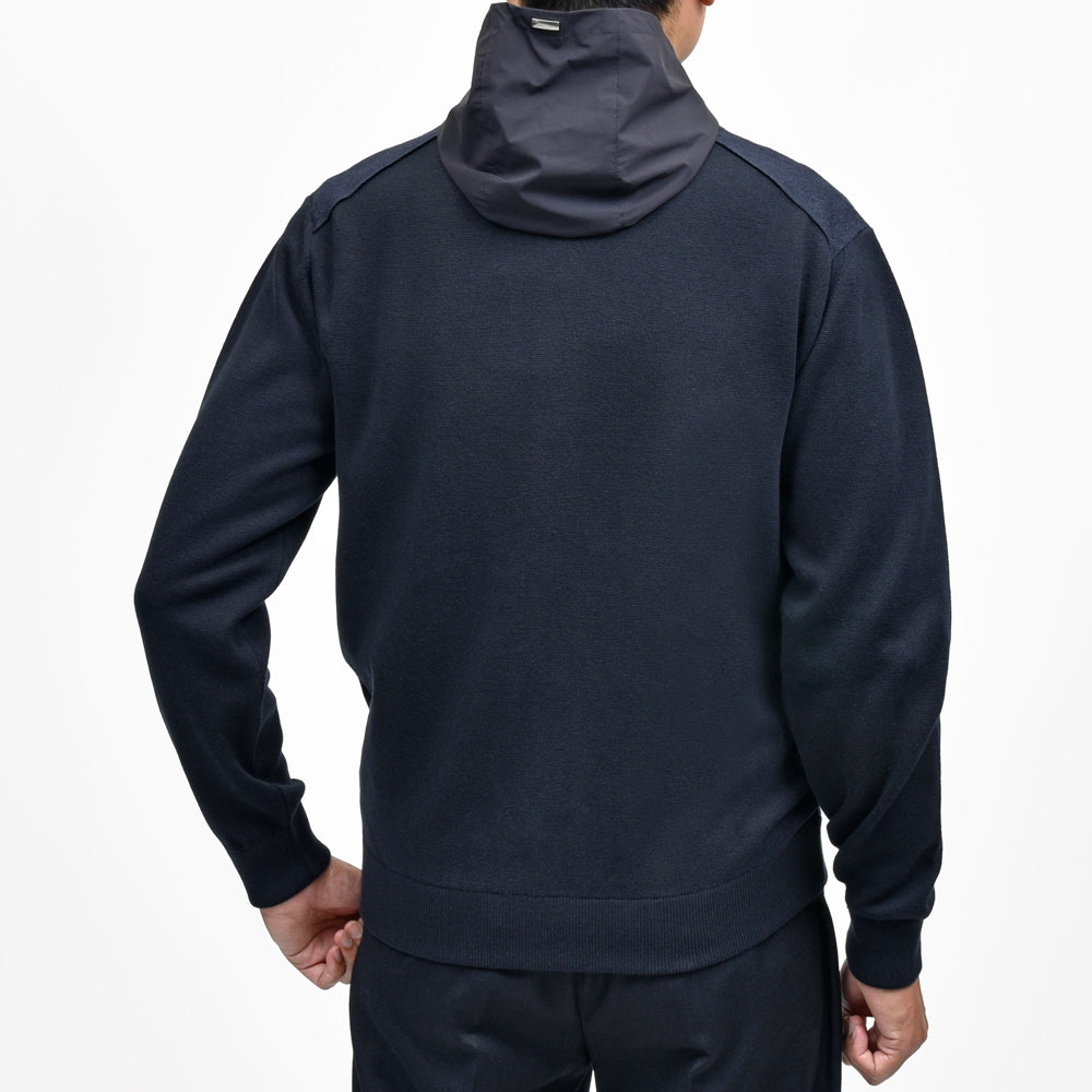 HERNO（ヘルノ） RESORTリゾート フェルテッドウール×コットンカシミアニットドライバーズブルゾン MC00041UR-72108
