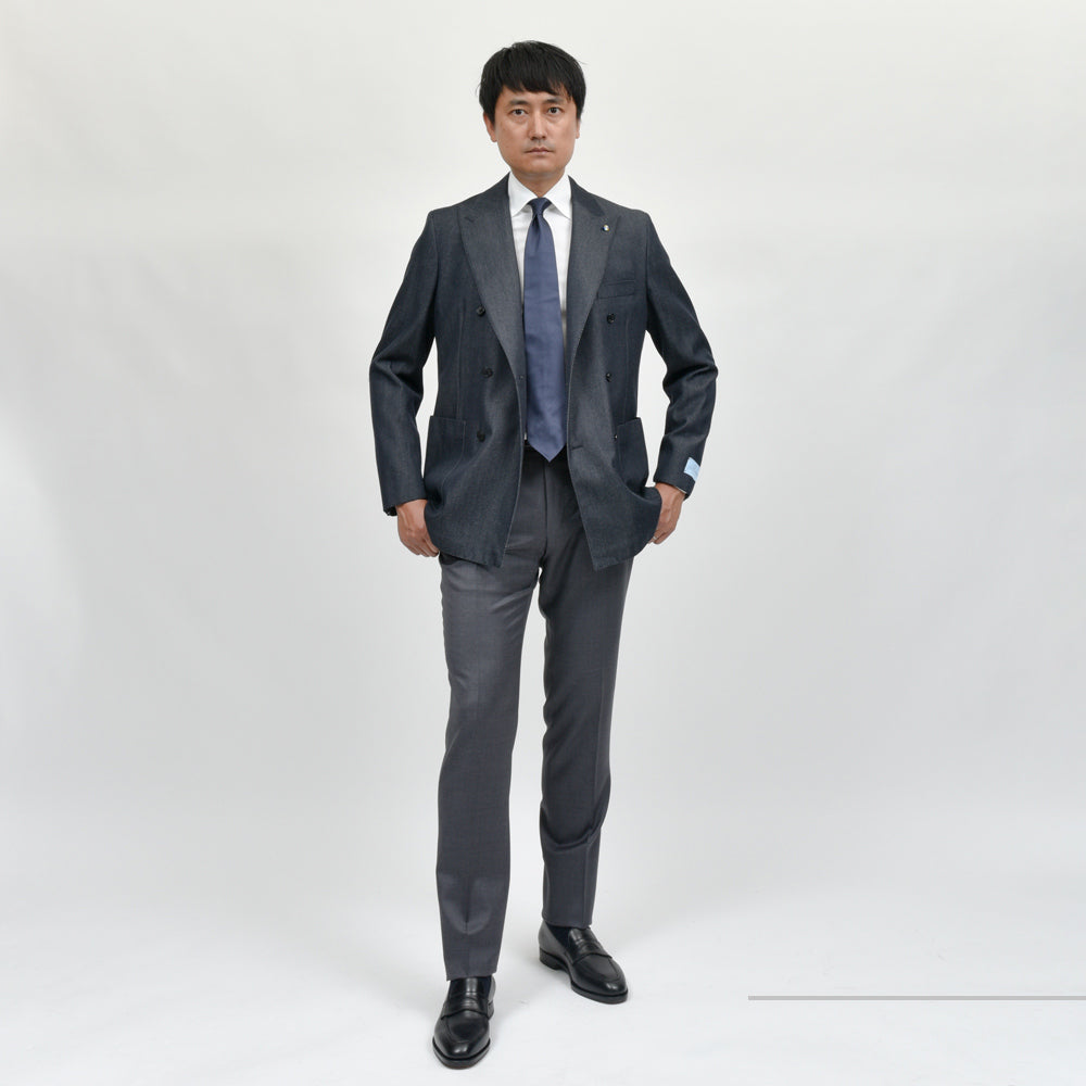 Belvest（ベルベスト） ウールコットンデニムダブルジャケット 17052200020