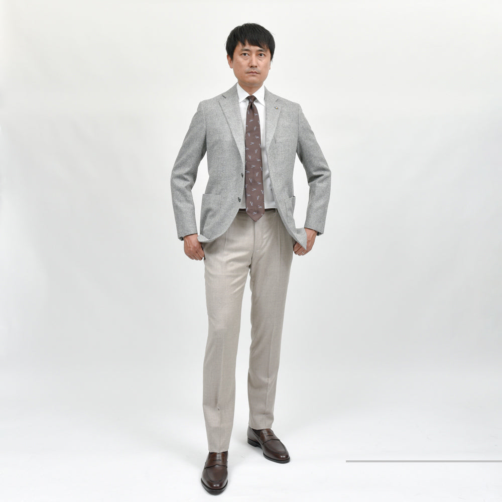 Belvest（ベルベスト） ウールカシミアヘリンボーン3Bジャケット 17052201020