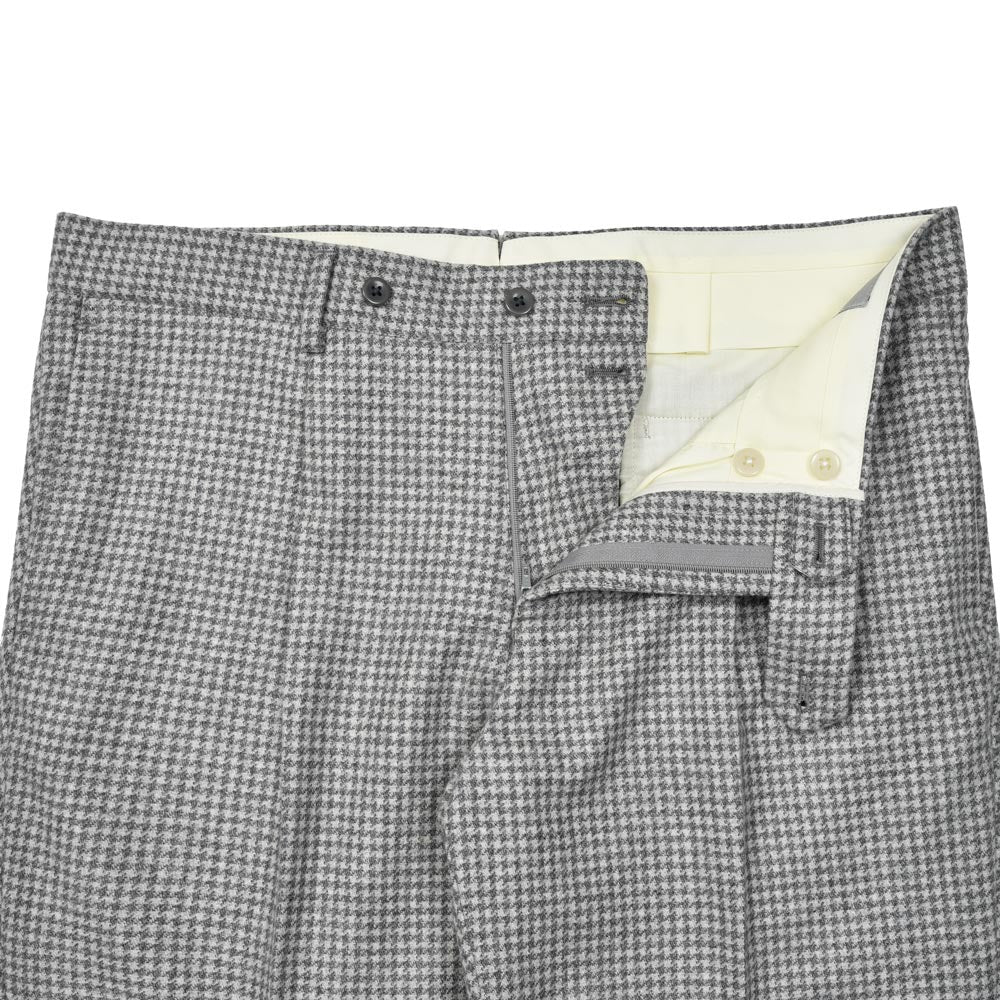 guji（グジ）ウールカシミアハウンドトゥース1プリーツパンツ MADE BY RING JACKET / LANIFICIO ROGNA 13052201028