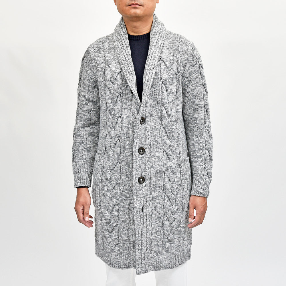 Settefili Cashmere（セッテフィーリ カシミア） ウールカシミヤ ショールカラーロングカーディガン