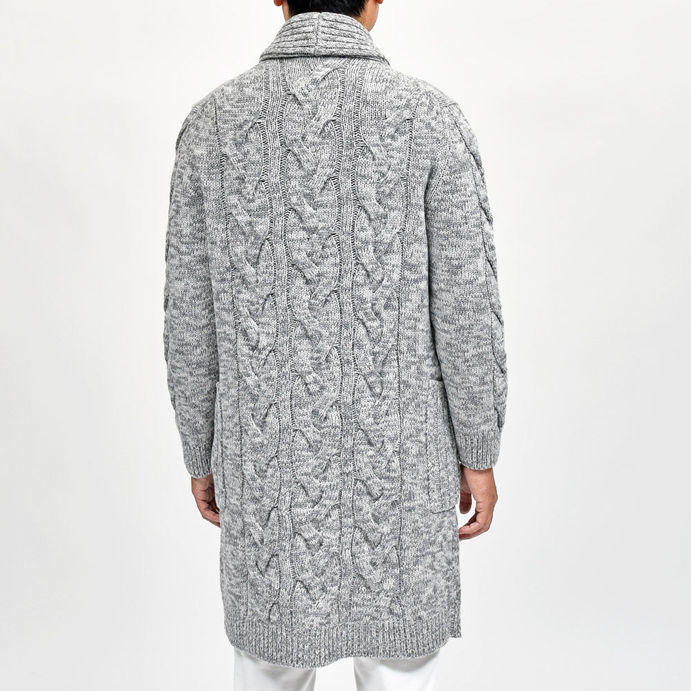 Settefili Cashmere（セッテフィーリ カシミア） ウールカシミヤ ショールカラーロングカーディガン