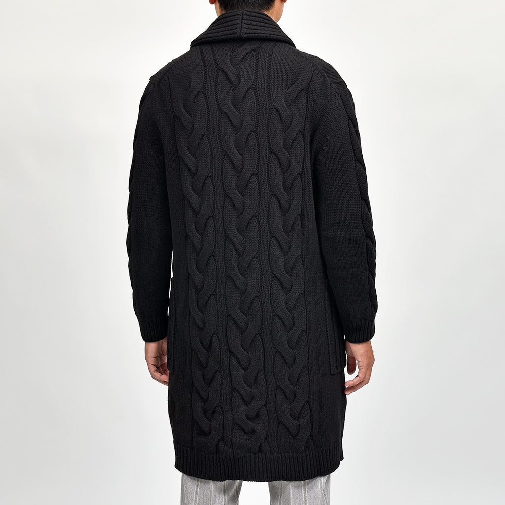 Settefili Cashmere（セッテフィーリ カシミア） ウールカシミヤ ショールカラーロングカーディガン