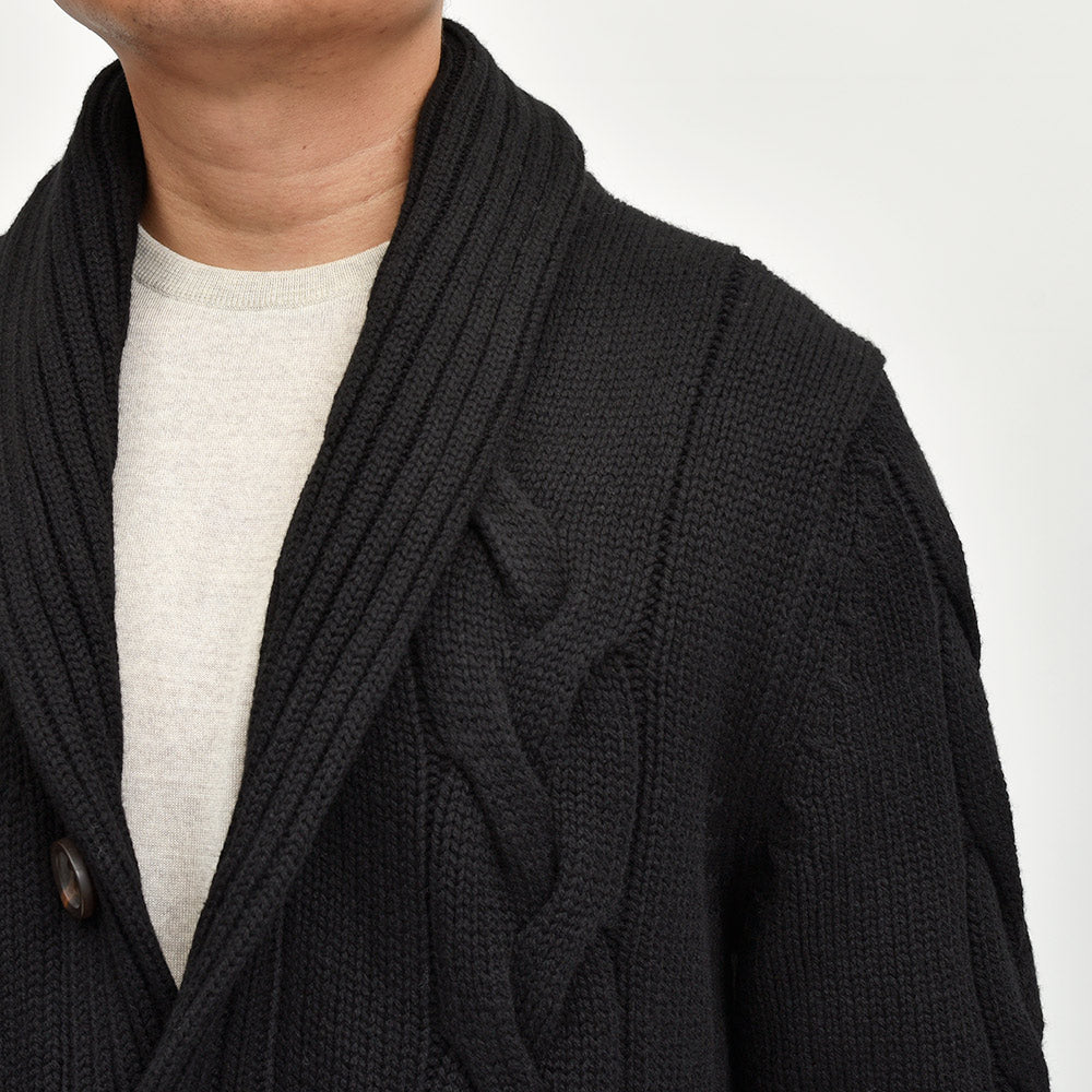 Settefili Cashmere（セッテフィーリ カシミア） ウールカシミヤ ショールカラーロングカーディガン