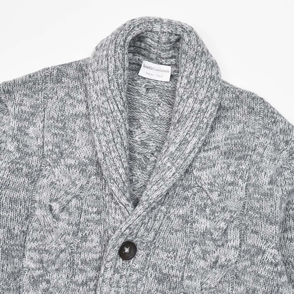 Settefili Cashmere（セッテフィーリ カシミア） ウールカシミヤ ショールカラーロングカーディガン