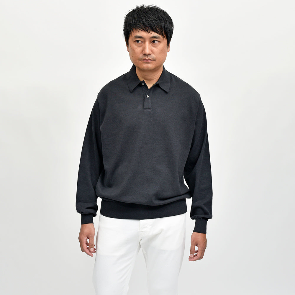 Yonetomi（ヨネトミ） LIGHT WAVE COTTON KNIT POLO ウェーブコットン ニットポロ