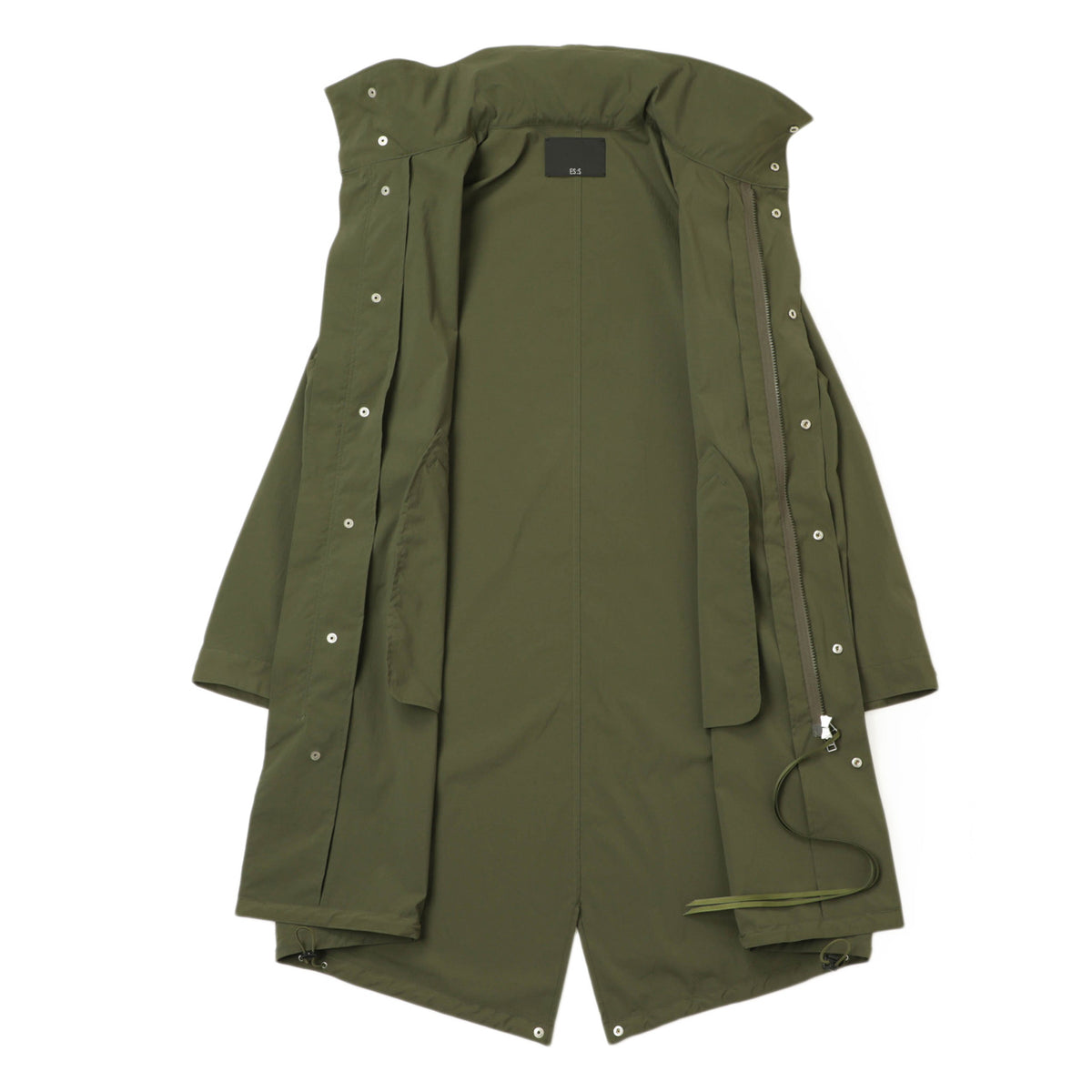 エス / M-65型 ロング丈 モッズコート(フード収納可)フィッシュテール/25MCO-PTYP-325 DARK OLIVE グリーン