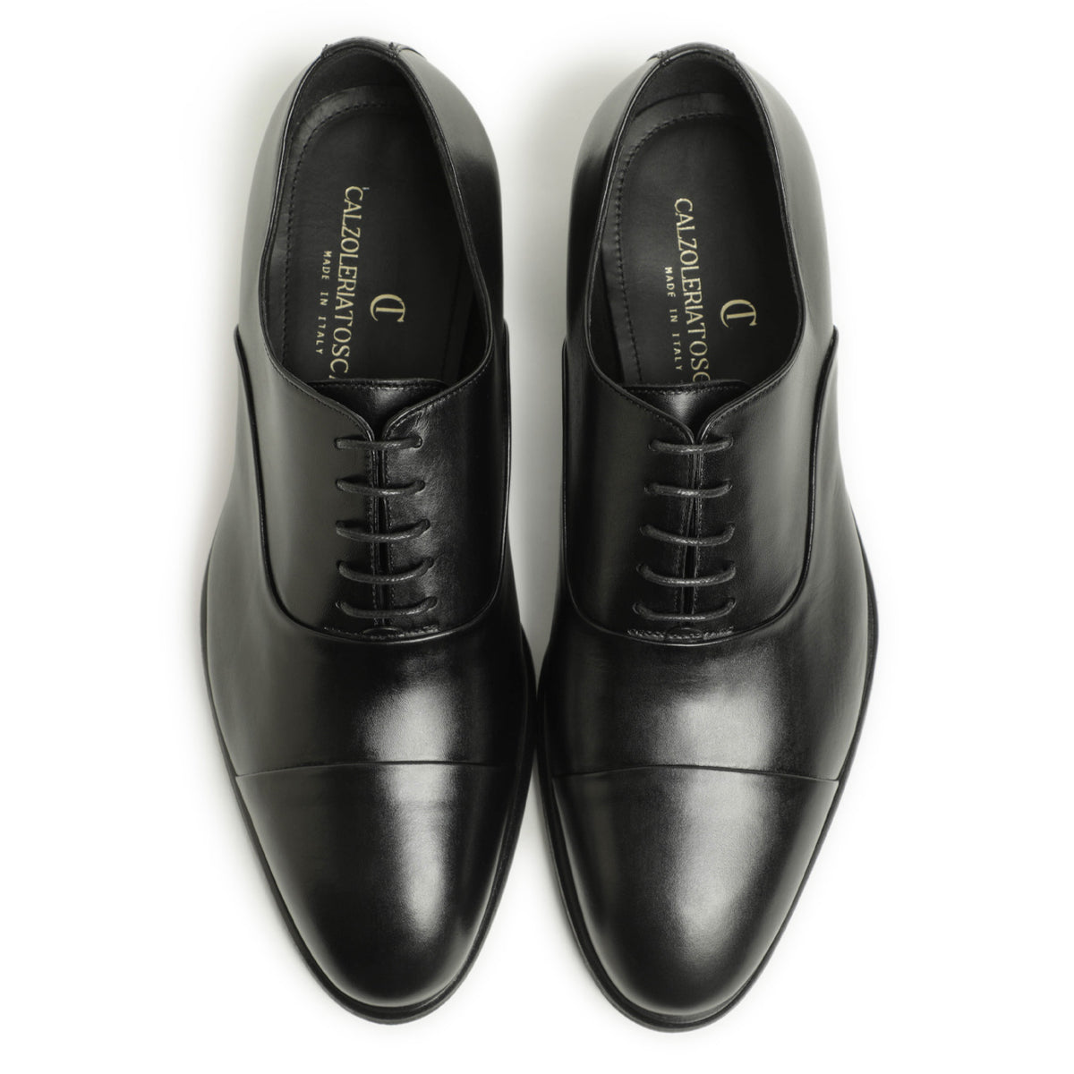 カルツォレリア トスカーナ / レザー ストレートチップ キャップトゥ 軽量 内羽根 シューズ(EXTRA LIGHTソール)/LACES EXL ブラック