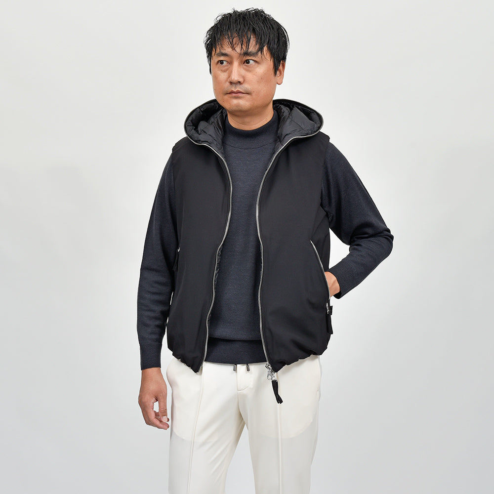 giabsarchivio×DUVETICA（ジャブスアルキヴィオ×デュベティカ） ISCHIA ナイロンツイルジャージー ダウンベスト A5772