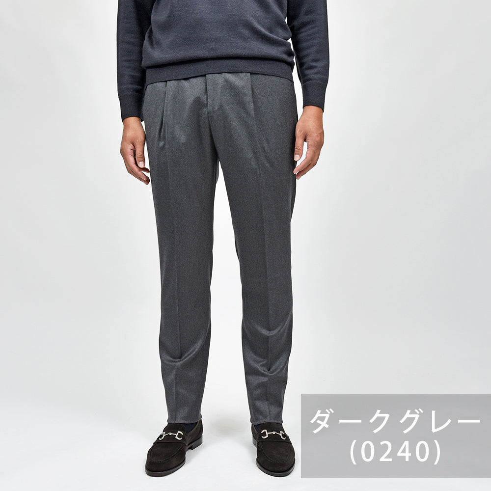 PT TORINO（ピーティー トリノ） Super110'S ヴァージンウール ストレッチ ライトフランネル 1プリーツドレスパンツ GENTLEMAN FIT/CM13