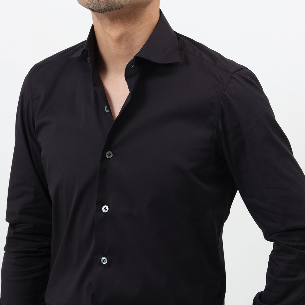 マリア・サンタンジェロ / ストレッチコットン ワイドカラー シャツ/MARCO/SUPER SLIM FIT