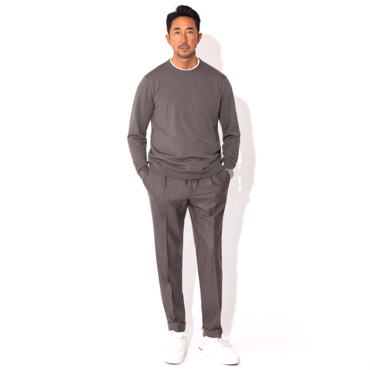BRIGLIA 1948 PROCIDA Loro Piana ウール 1プリーツ イージー パンツ【B.R.CHANNELご紹介モデル】【干場氏モデル コラボ別注】