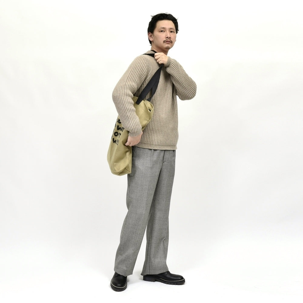 garoh（ガロウ） garoh knit02 ローゲージカシミア フィッシャーマン リブ クルーネックニット