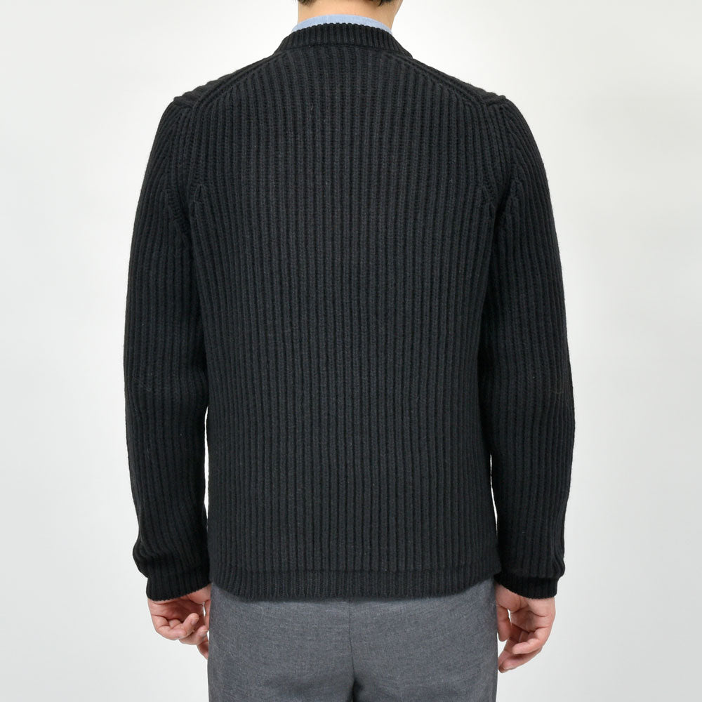 garoh（ガロウ） garoh knit02 ローゲージカシミア フィッシャーマン リブ クルーネックニット