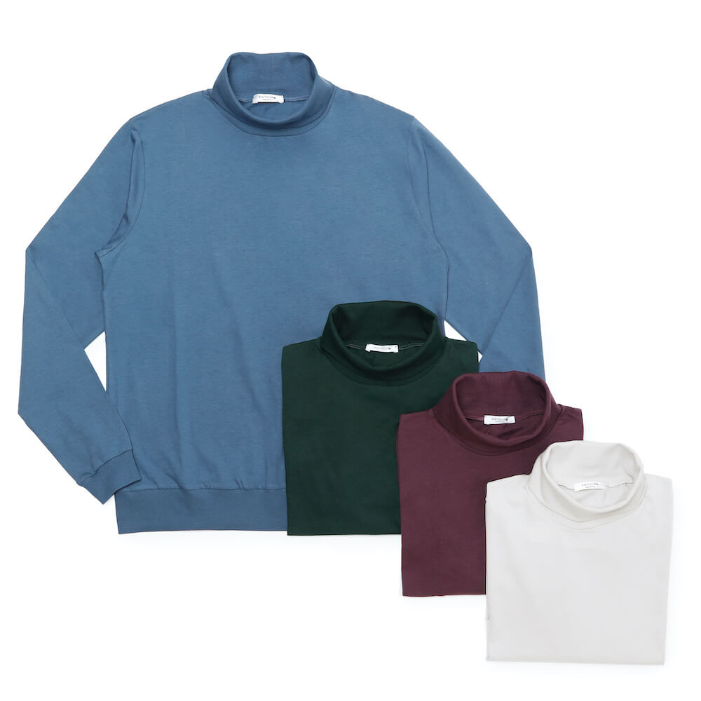 アンティーチポ / スムースコットン タートルネック ロングスリーブ Tシャツ/TRAMINER LUNGO