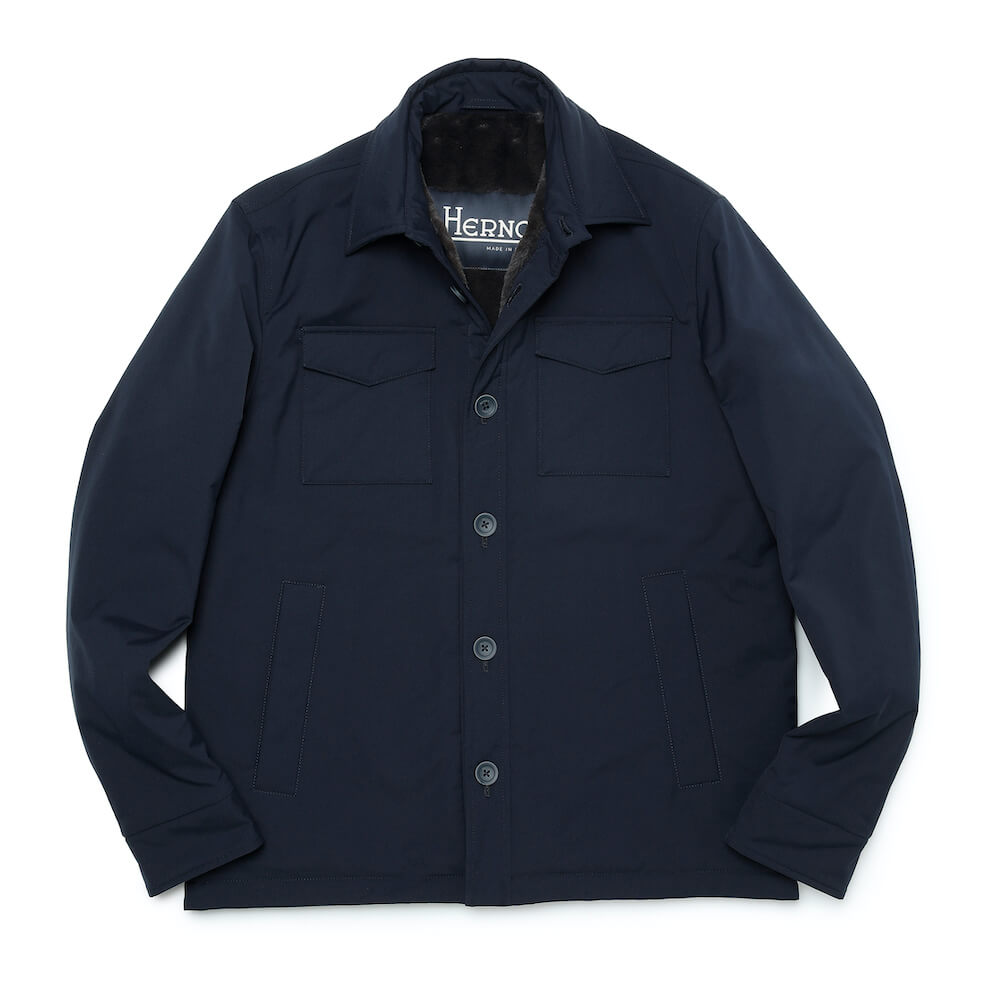 ヘルノ / エコファーライニング シャツ型ブルゾン(中綿入り)/GI000562U 12343Z/ネイビー