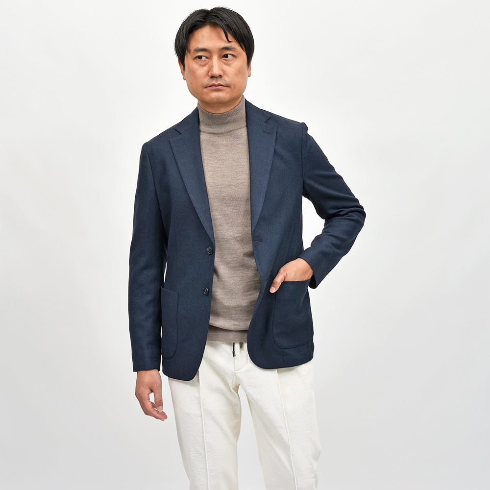 GUY ROVER（ギローバー） ヴァージンウール ストレッチ サキソニー シングルジャケット