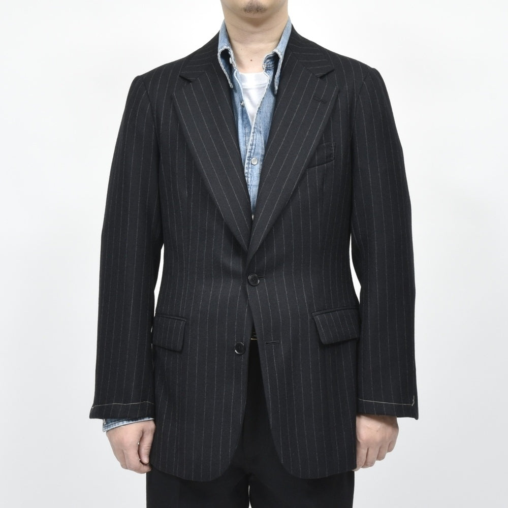 garoh（ガロウ） jacket06 ウール サージ ピンストライプ 2Bジャケット