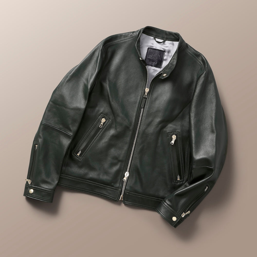 エンメティ / 【着数限定販売】【BR別注】スペシャル ラムスキンナッパレザー シングルライダース/MASSIMO BR/GOLD