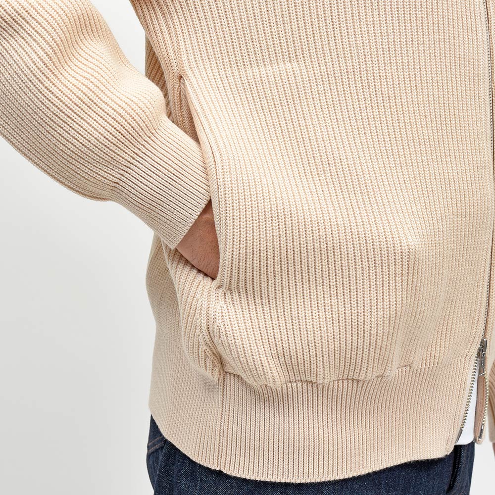 Yonetomi（ヨネトミ） EX FINE WOOL RIB KNIT B/L エクストラファインメリノウール ジップアップニットブルゾン