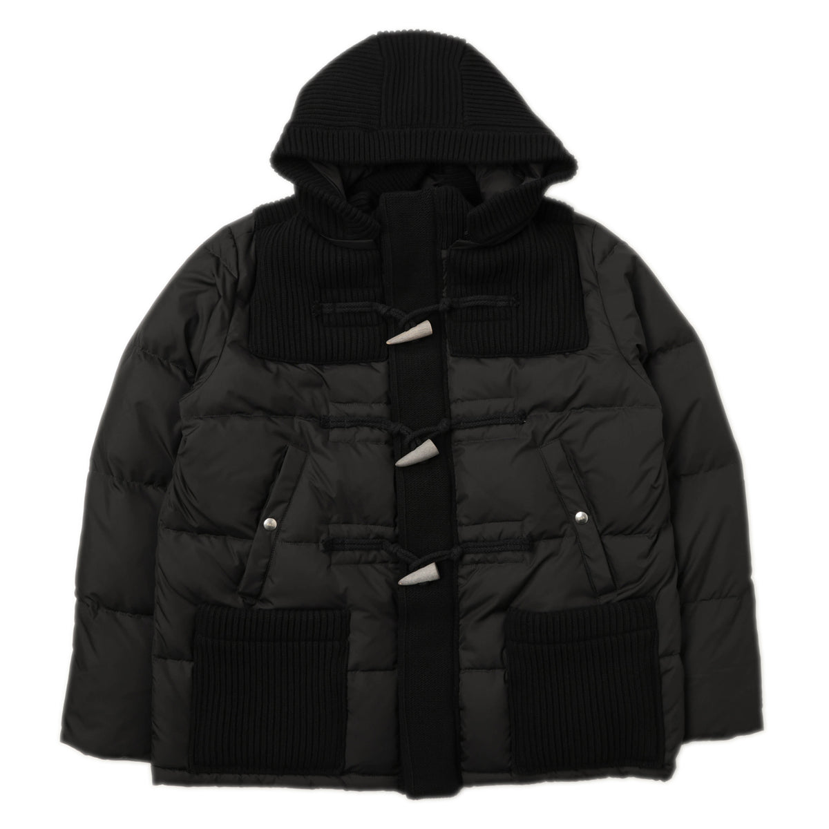 ビービーアール / ニット×ダッフル 切り替え ダウンブルゾン / 22BB004 / SHORT DOWN DUFFLE COAT / ブラック