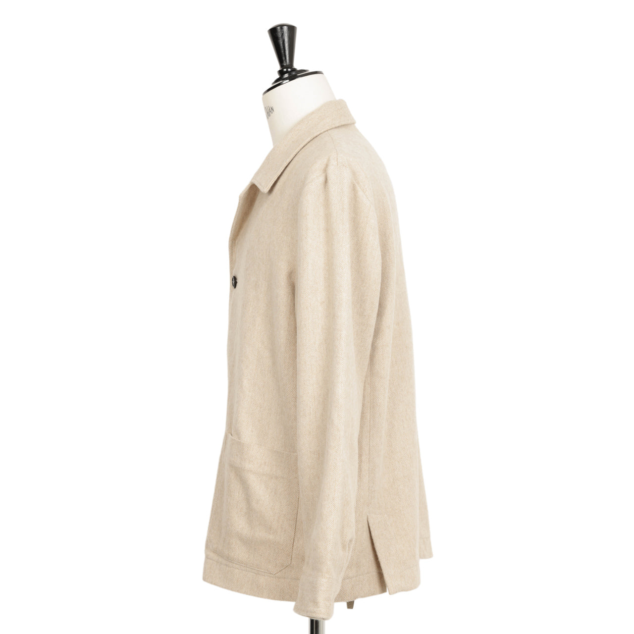 アレッサンドロ ゲラルディ / ヘリンボーン ウール シャツジャケット / 75L2  / ベージュ