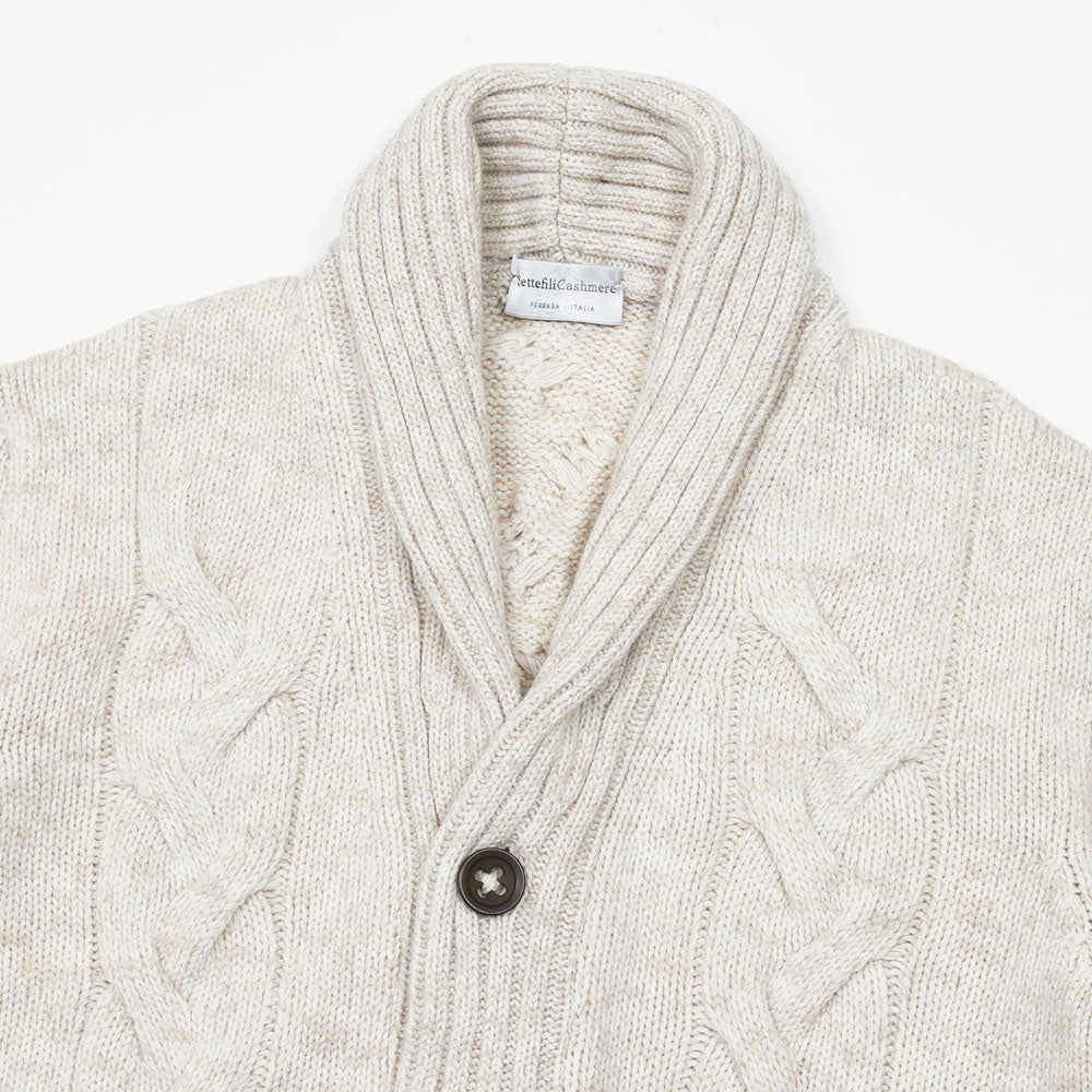 Settefili Cashmere（セッテフィーリ カシミア） ウールカシミヤ ショールカラーロングカーディガン