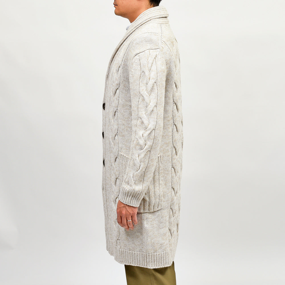 Settefili Cashmere（セッテフィーリ カシミア） ウールカシミヤ ショールカラーロングカーディガン