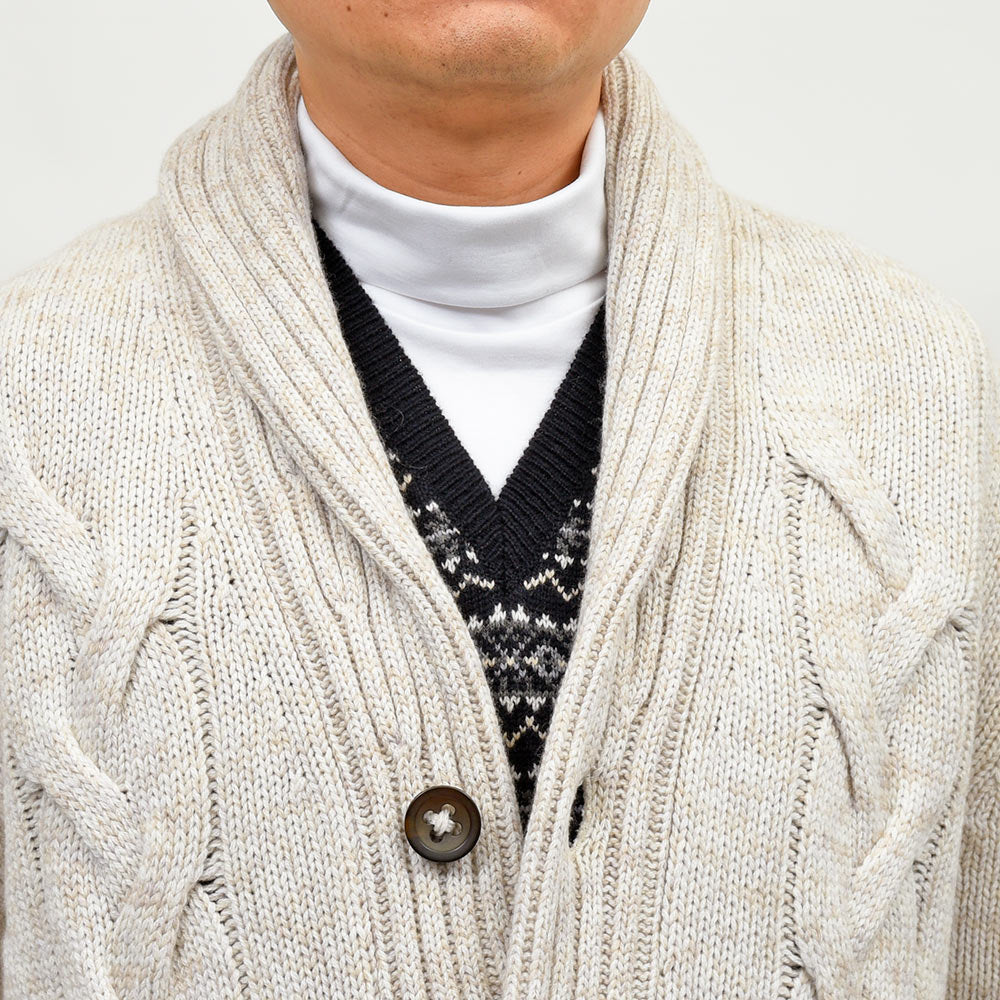 Settefili Cashmere（セッテフィーリ カシミア） ウールカシミヤ ショールカラーロングカーディガン