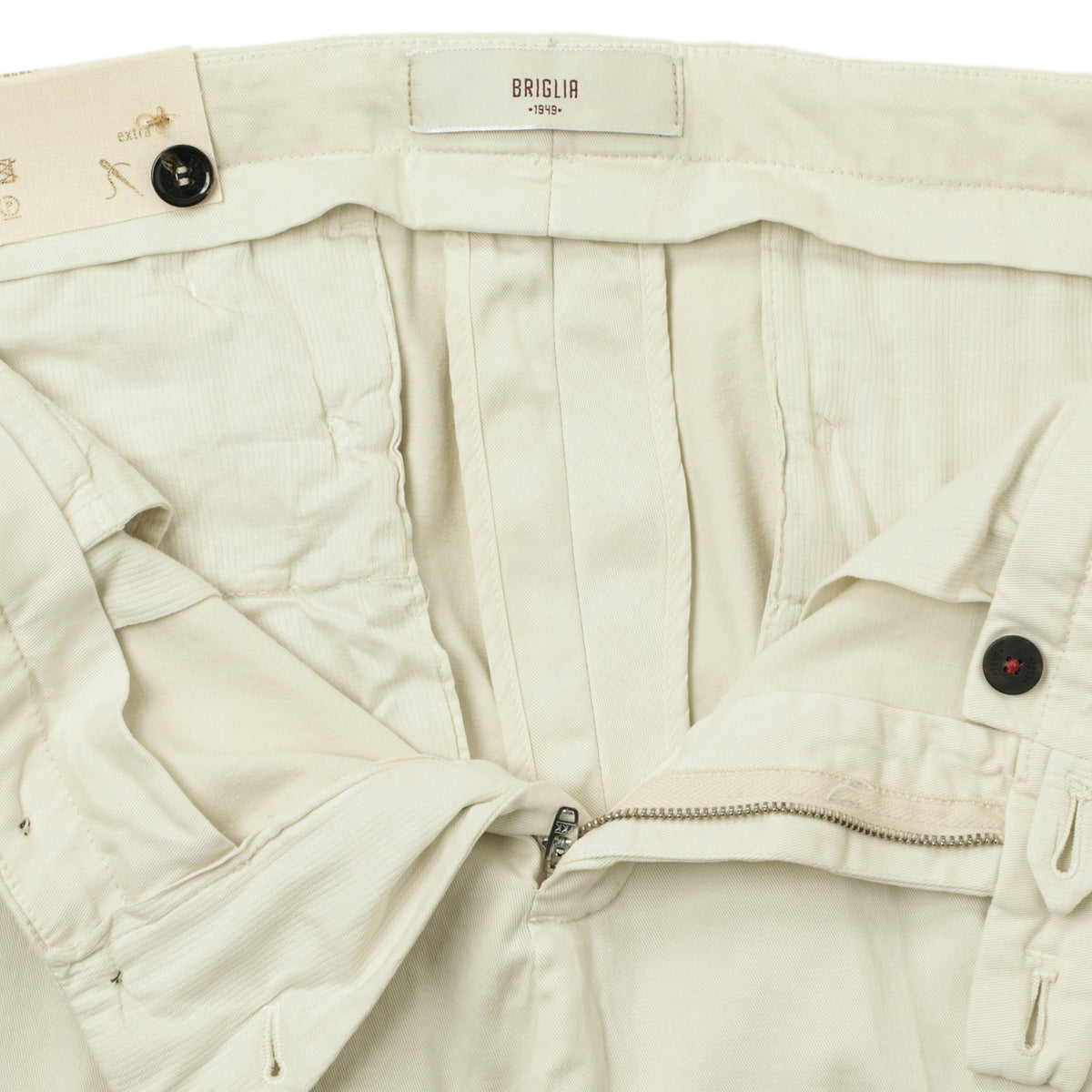 ブリリア 1949 / スラックスパンツ / ワンプリーツ コットン ストレッチ / SLIM FIT / 5207-07008 / アイボリー
